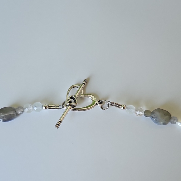 Natrual Labradorite Beads and Freshwater Pearls Women's Necklace - Picture 4 of 10